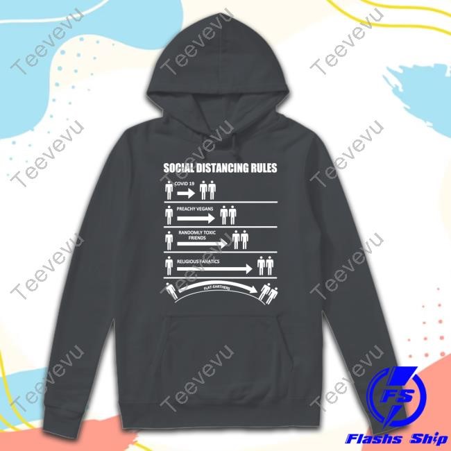 Social Distancing Rules Covid 19 Preachy Vegan Hooded Sweatshirt