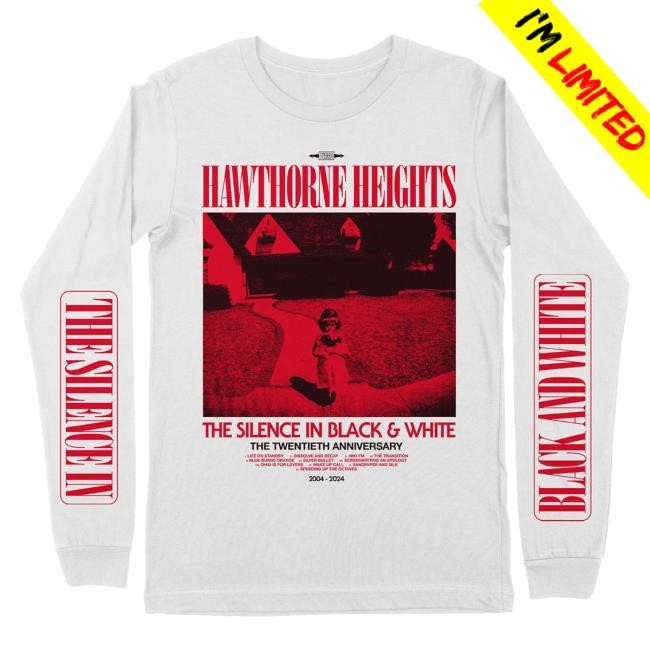 Hawthorne Heights Store Merch Shop The Silence In Black And White Movie Poster T-Shirt, Hoodie, Tank Top, Sweater And Long Sleeve T-Shirt