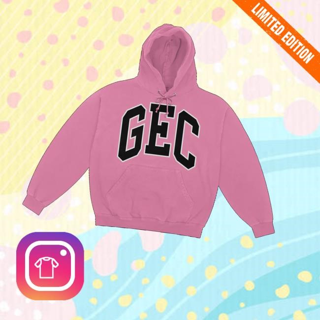 100Gecs Merch Varsity Pink Hoodie Sweatshirt 100Gecs Merch Store Shop Varsity Pink Sweater