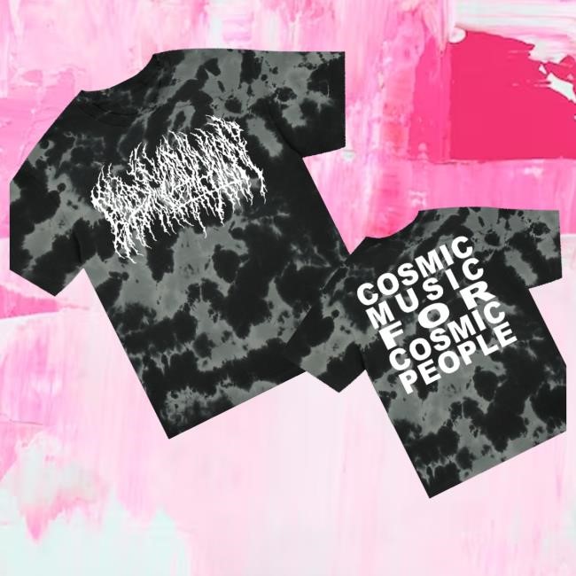 Official Blood Incantation Merch Cosmic Music Tee Shirt Grey Black Dye