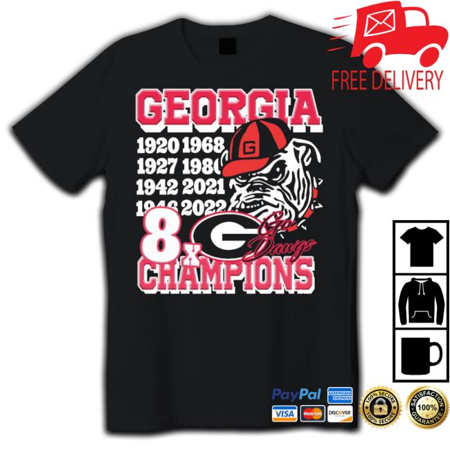 Best Georgia Football Graphic 8X Champions Go Dawgs Sweatshirt