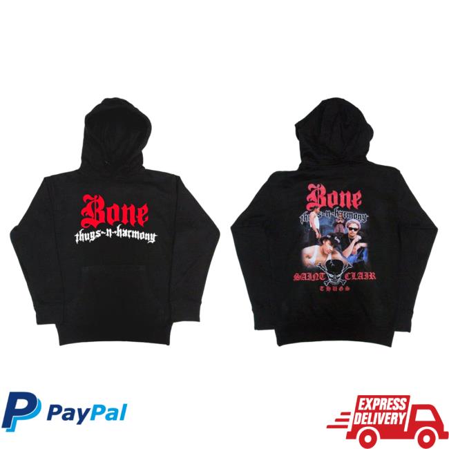 Official Merch Bar Store Bone Thugs-N-Harmony Saint Clair Thugs Pullover Hoodie MerchBar BoneThugsnHarmony Apparel Clothing Shop
