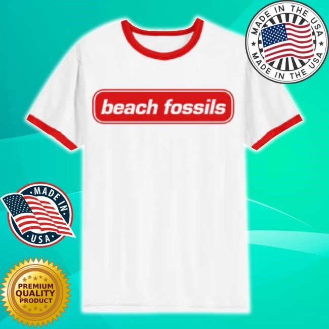 Original Beach Fossils Red Logo Ringer Tee Shirt Bayonet Records Shop Merch Store