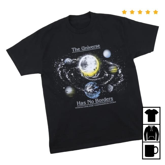 Online Ceramics Merch The Universe Has No Borders Black Hoodie Sweatshirt