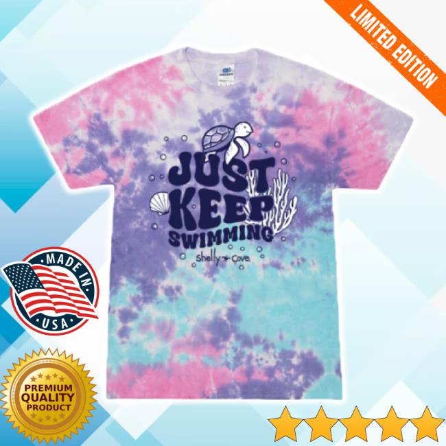 Original Shelly Cove Just Keep Swimming Tie Dye Tee Shirt Shelly Cove Shop