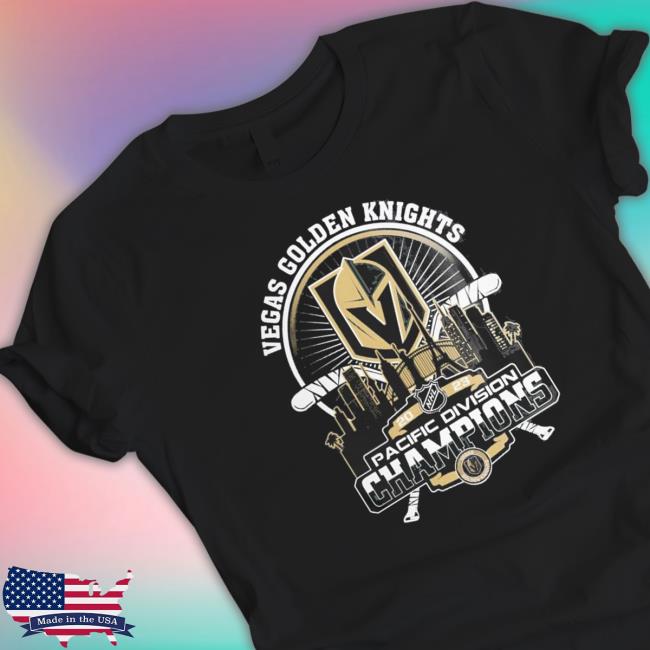 Vegas Golden Knights 2023 Pacific Division Champions City Skyline T-Shirt