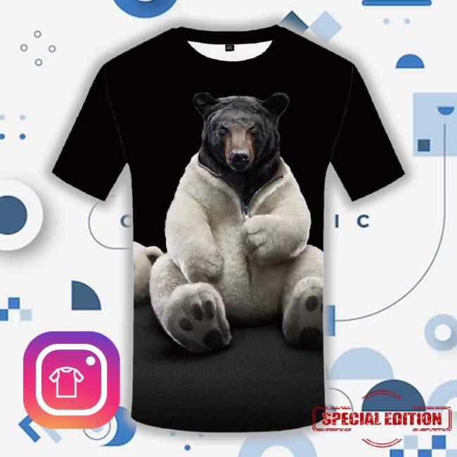 Bear T-Shirts Men Russia T Shirts Funny Animal Tshirt Anime Black Tshirts Print Harajuku New Shirt 3D Mens Fashion Short Sleeve