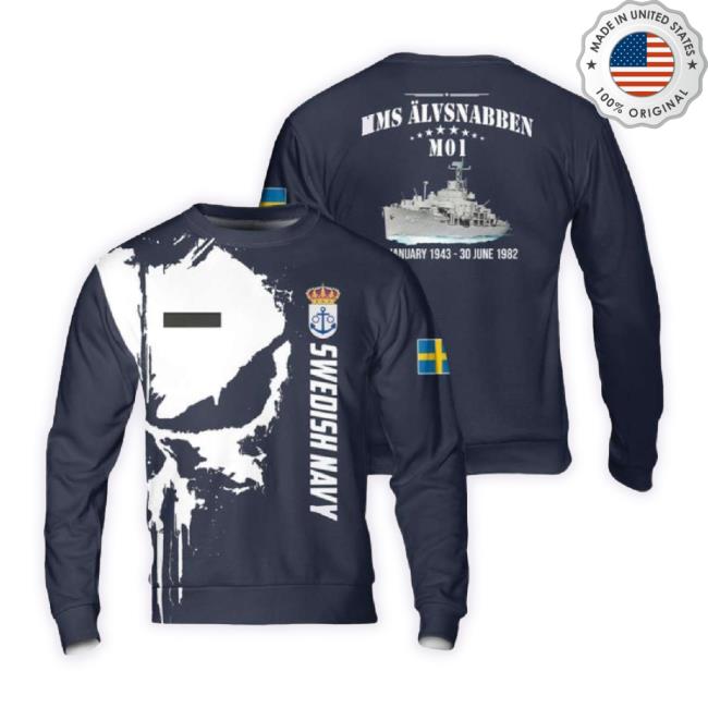 Officia Custom Name Swedish Navy Hms Alvsnabben (M01) Christmas t-shirt, hoodie, tank top, sweater and long sleeve t-shirt 3D Gift For Christmas