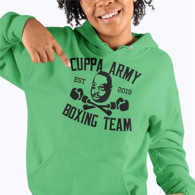 Beetlejuice Green Cuppa Army Est 2019 Boxing Team Hoodie White