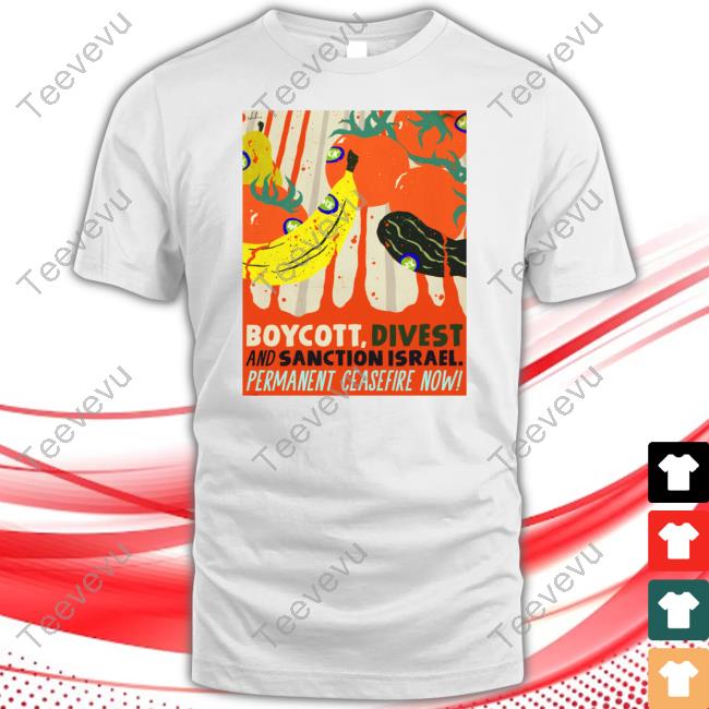Nordacious Boycott Divest And Sanction Israel Permanent Ceasefire Now Tee Shirt James Hillier