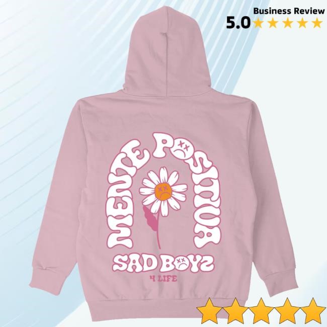 Sad Boyz Store Merch Mente Positiva 4L Hoodie - Light Pink Hooded Sweatshirt