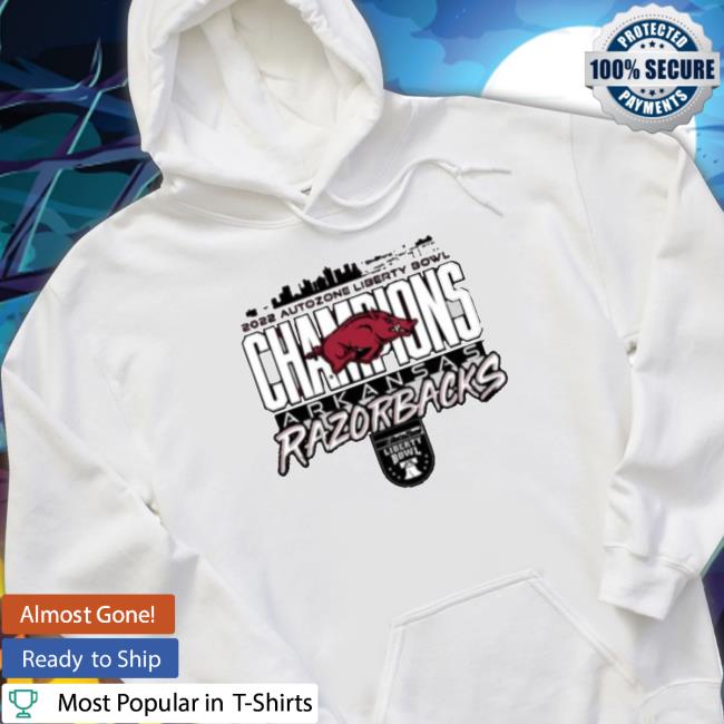 2022 Autozone Liberty Bowl Champions Arkansas Razorbacks Hooded Sweatshirt 2022 Autozone Liberty Bowl Champions Arkansas Razorbacks Classic shirt