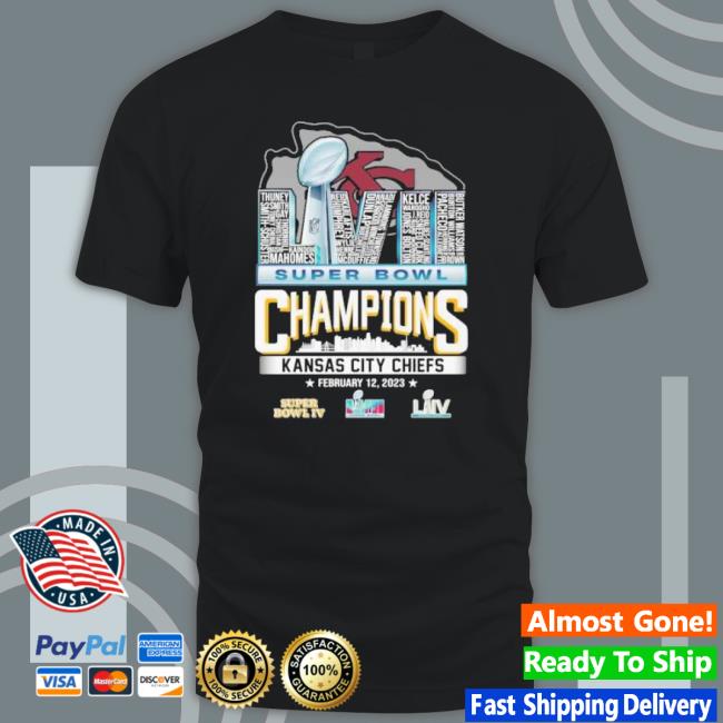 Kansas City Chiefs Super Bowl Champions February 12 2023 Hoodie Kansas City Chiefs Super Bowl Champions February 12 2023 Tee Shirt