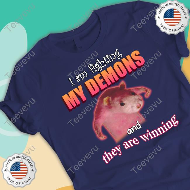 I'm Fighting My Demons And They Are Winning Rat Long Sleeve Snazzy Seagull Design I'm Fighting My Demons And They Are Winning Rat Hoodie