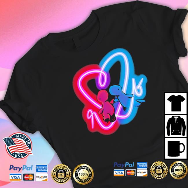 Official Dinosaur Red And Blue Neon Shirt