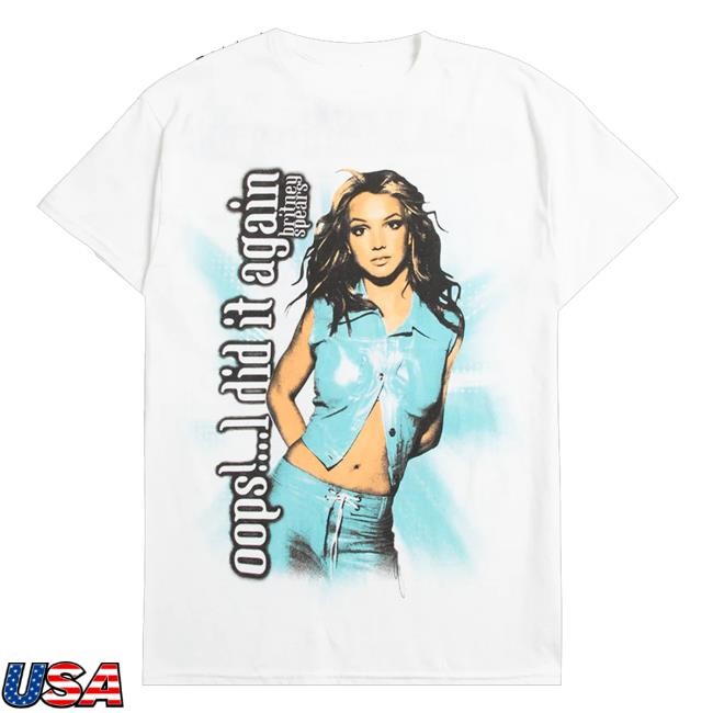 Official Britney Spears Merch Store Shop Oops Tour Anniversary White Classic Shirt Official Britney Spears Merch Store Shop Oops Tour Anniversary White Tee