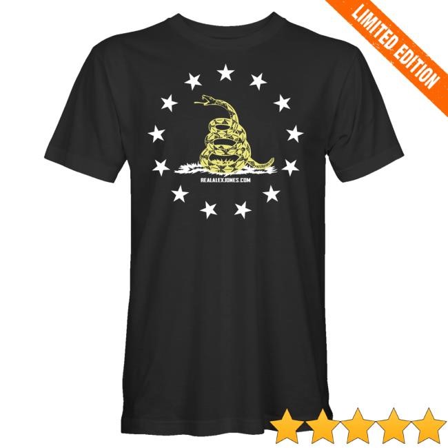 The Alex Jones Store Merch Shop Don't Tread On Me Circle Stars Hooded Sweatshirt