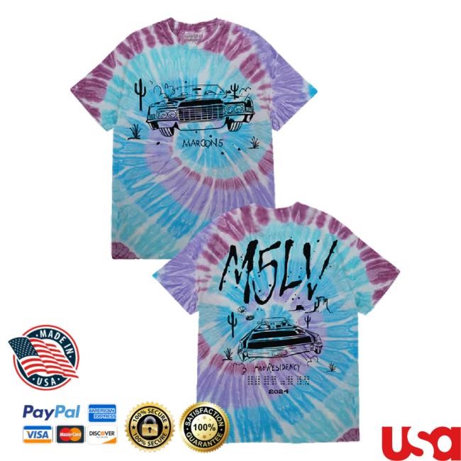 Official Maroon 5 Merch Store Shop M5lv The Residency 2024 Tee Shirt