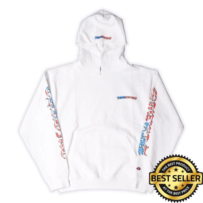 Official Justin Reed Merch Store Chrome Hearts "America" T-Shirt White Justinreed Shop