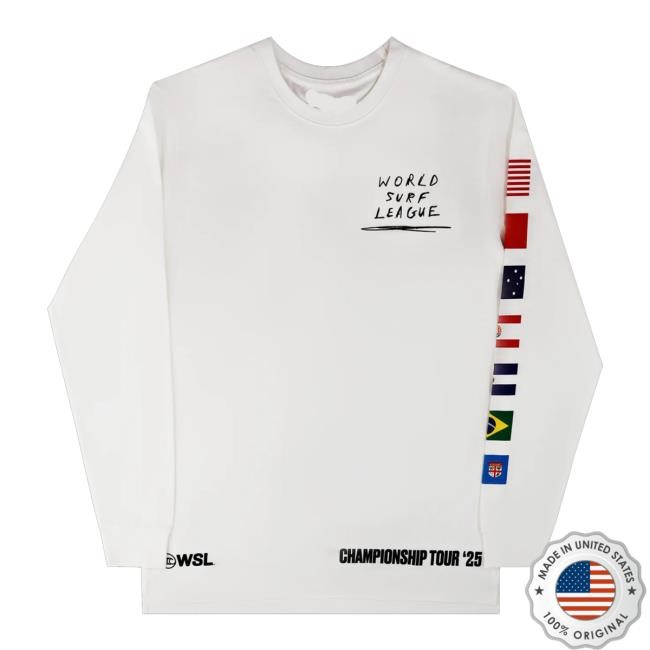 Wslstore Merch 2025 Ct Long Sleeve Flag Crewneck Sweatshirt