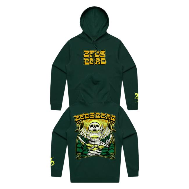 Official Zeds Dead Merch Limited Edition Zeds Dead - Rizing V2 - Forest Green Pull Over Hoodie ZedsDead