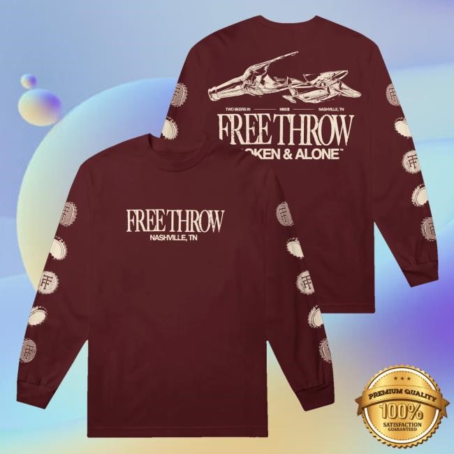 Trending Free Throw Band Merch Store Broken And Alone Long Sleeve Sweatshirt