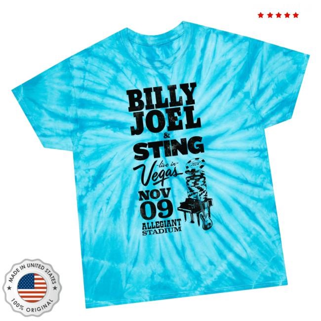 Billy Joel Official Store Billy Joel & Sting 11-9-24 Las Vegas Event Tie Dye Sweatshirt