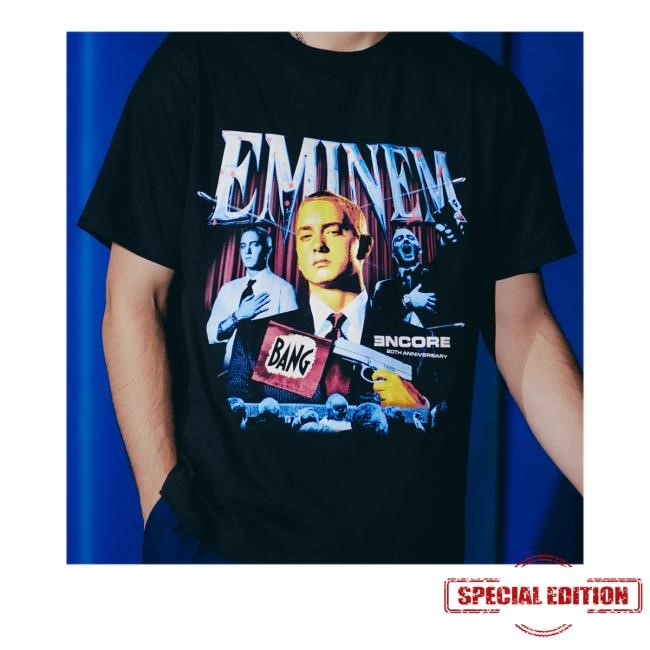 Eminem Merch Store Encore 20Th Bang Flag T-Shirt, Hoodie, Tank Top, Sweater And Long Sleeve T-Shirt
