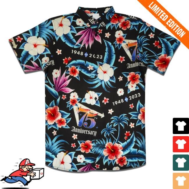75Th Anniversary Blue & Black Hawaiian Tee