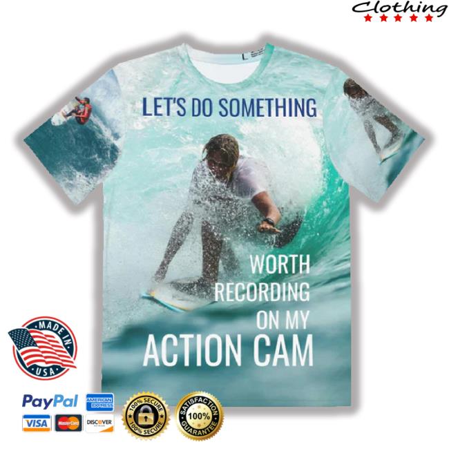 Surfer Action Cam T-Shirt, Men's Polyester 3D Hoodie Sweatshirt