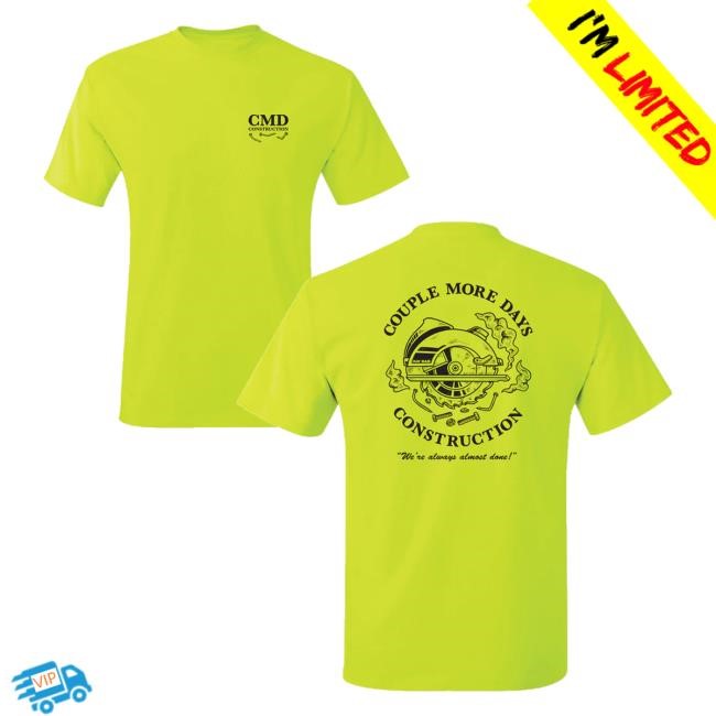 Dudedad Store Couple More Days Construction Youth T Shirt
