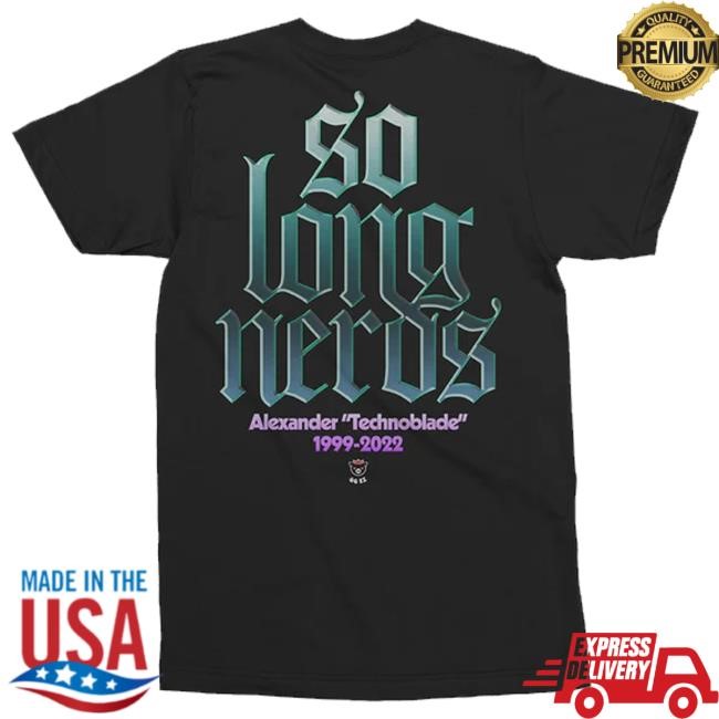 Technoblade Merch So Long Nerds Tee (Black) Hoodie
