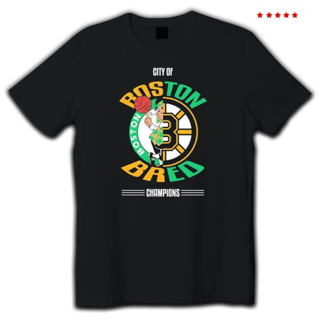 Boston Celtics Vs Boston Bruins City Of Boston Bred Champions 2023 Crewneck Sweatshirt