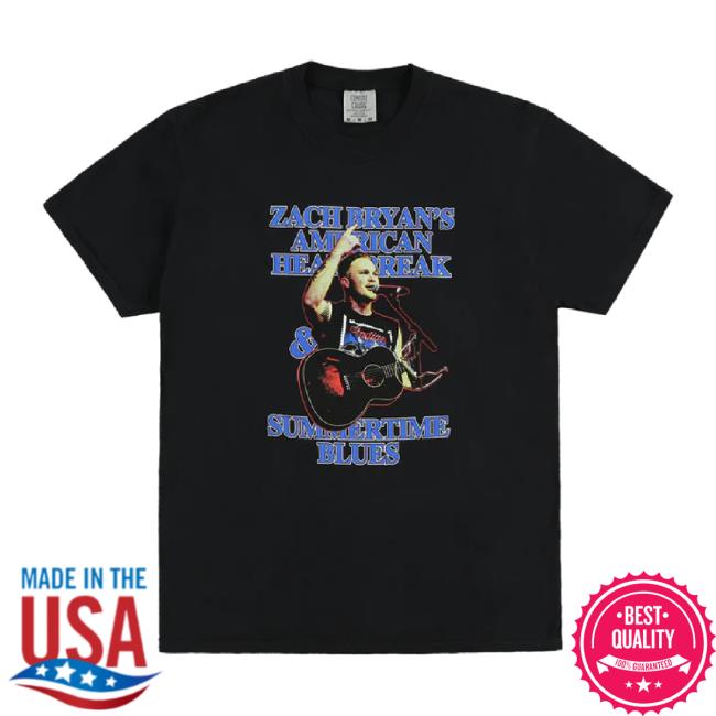 Trending Zachbryan Merch Store Summertime Blues Black Hoodie Sweatshirt Zachbryan Shop