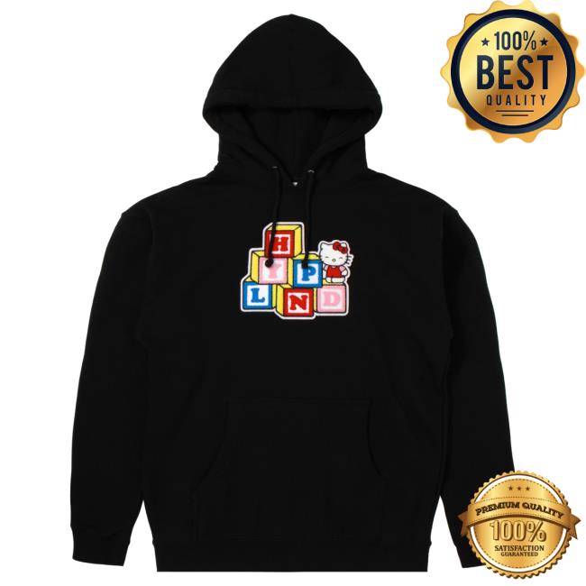 Official Hypland Clothing Merch Store Hypland Hello Kitty Blocks Popover Hoodie (Black)