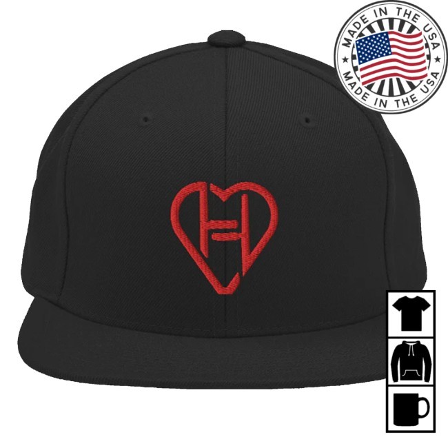 Trending Ekoh Music Merch Store Heartagram Embroidered Hat Black Red