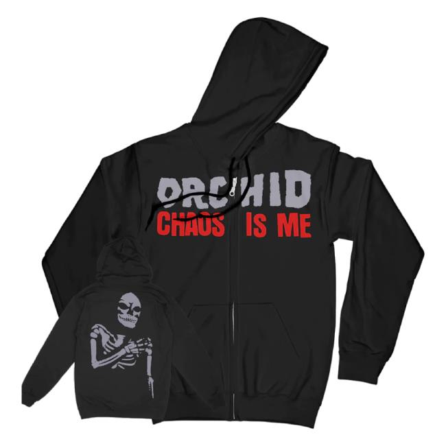 Trending Grindpromotion Records Merch Store Orchid "Chaos Is Me" Black Zip Up Tee Grindpromotionrecords Shop
