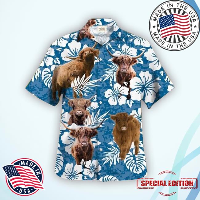 Official Cow Lovers Highland Hawaiian Shirt, Cattle Tropical Hawaiian Shirt, Summer Party T-Shirt