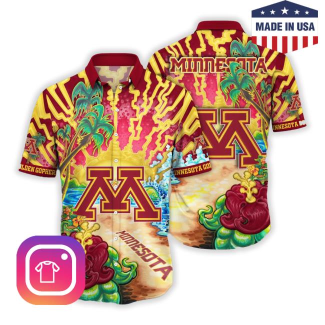 Official Minnesota Golden Gophers Ncaa Hawaiian Shirt Golden Hourtime Aloha TankTop