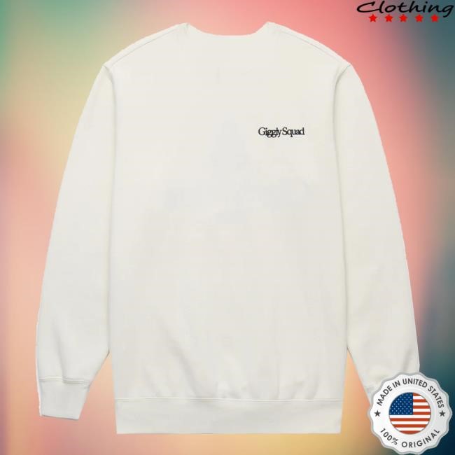 Official Giggly Squad Merch Serif Crewneck Ecru Tee