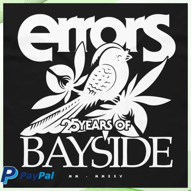 Bayside Official Merch Errors Anniversary Black Short Sleeve Tee Bayside Official Merch Errors Anniversary Black Ls Tee