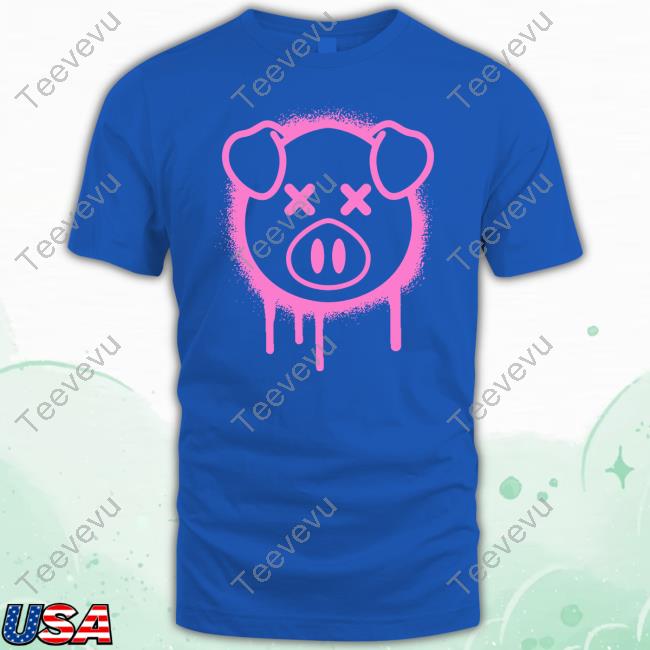 Spray Paint Pig Black T Shirt