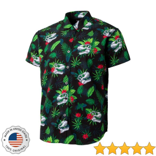 Official Excision Merch Store Aloha Rex Button Up Hoodie (Black) Excisionmerch Shop
