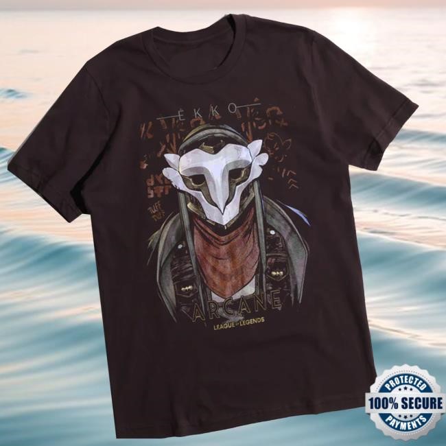 Heroesvillains Merch Store League Of Legends Masked Ekko Bust Brown Crewneck Sweatshirt