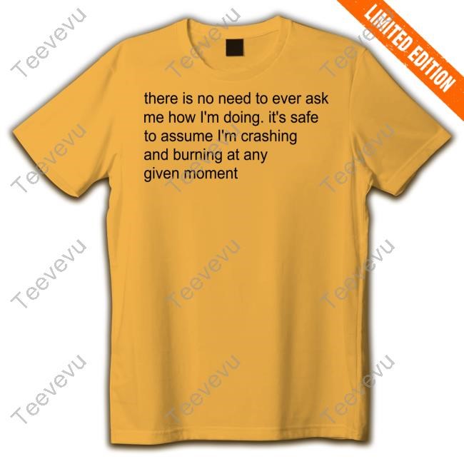 There Is No Need To Ever Ask Me How I'm Doing It's Safe To Assume I'm Crashing And Burning At Any Given Moment T-Shirts