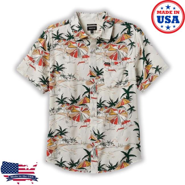 Brixton Charter Slub Woven Off White Umbrella Scene Shirts