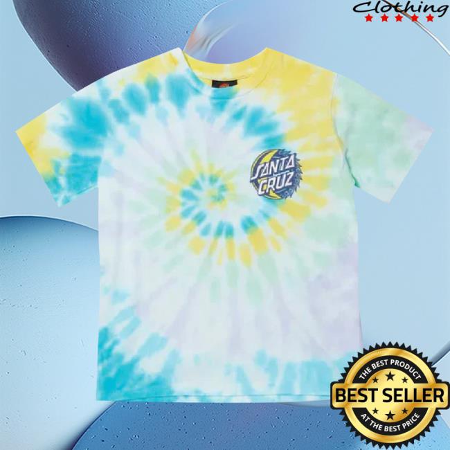 Official Santa Cruz S/S Reg Fit Tee Eclipse Dot - Aqua Tie Dye Tee