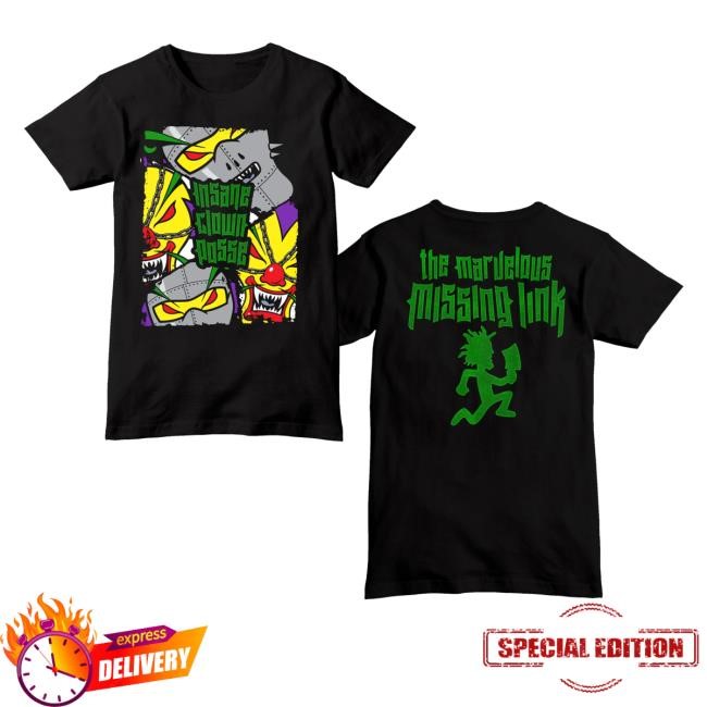 Insane Clown Posse The Marvelous Missing Link Sliced Black T-Shirt Psychopathic Records Merch The Marvelous Missing Link Sliced Black Sweatshirt