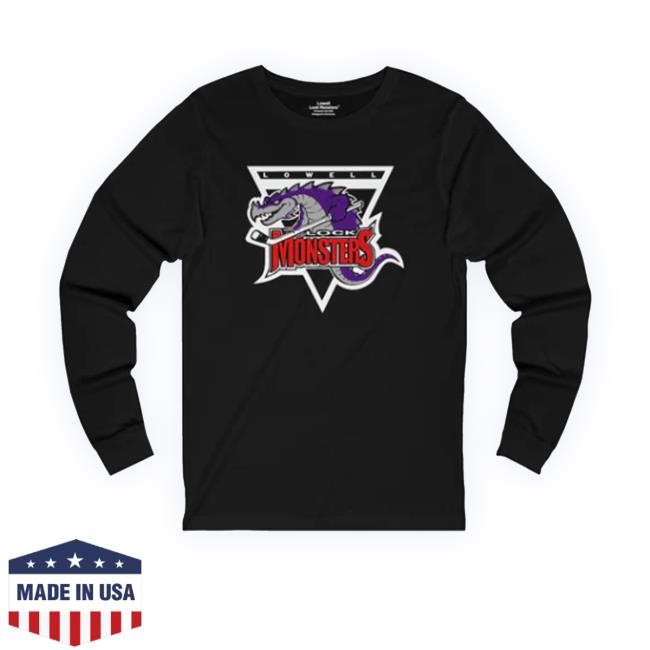 Vintageicehockey Store Lowell Lock Monsters Long Sleeve Tee Shirt