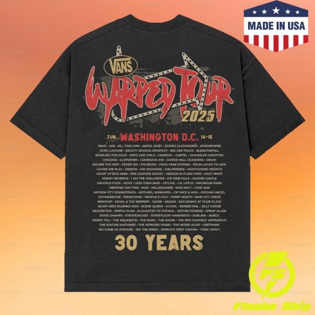 Official Vans Warped Tour Merch Shop Store Washington D.C Official Lineup Shirts
